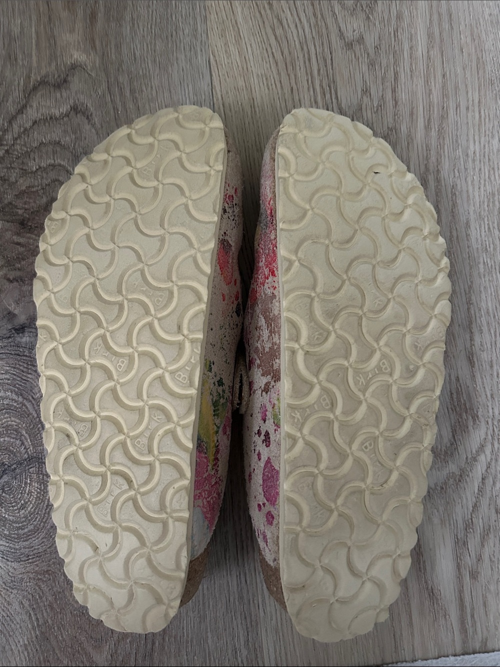 Birkenstock Rare Flower Crush Paint Splatter Print Boston Clog Sandals 38 7 - Picture 6 of 6